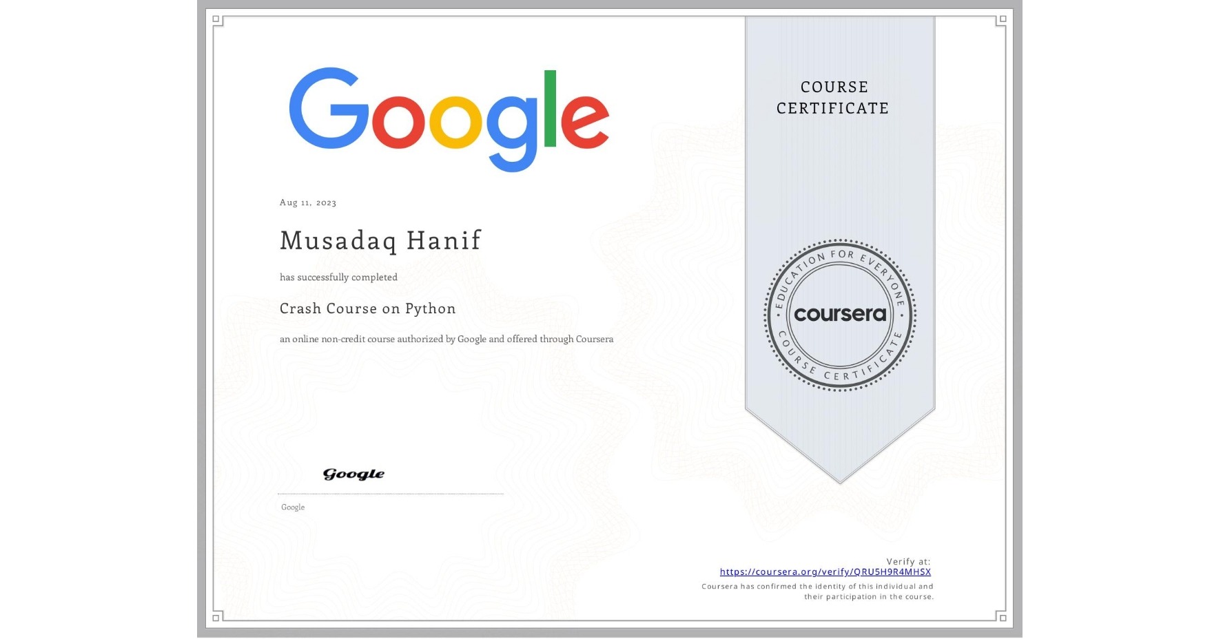 Crash Course on Python